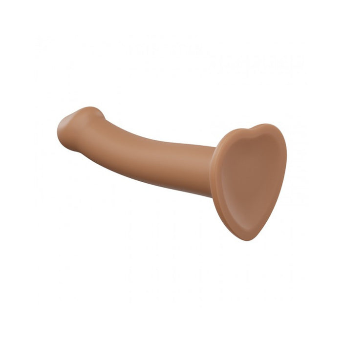 Strap-on-me Semi-realistic Dual Density Bendable Dildo Caramel Size L | cutebutkinky.com