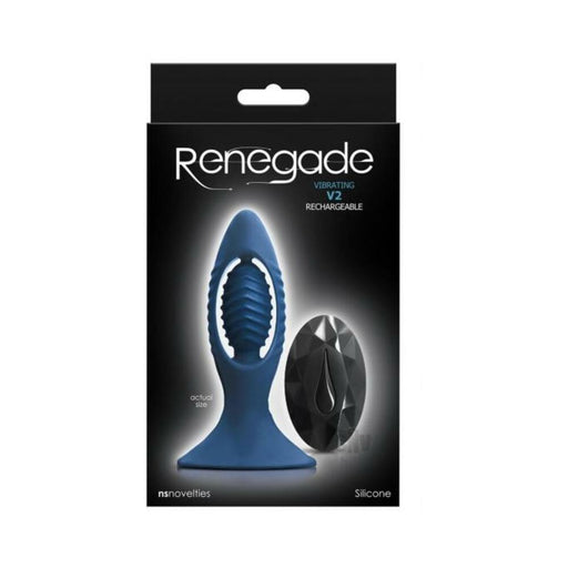 Renegade V2 Rechargeable Anal Plug With Remote - Blue | cutebutkinky.com