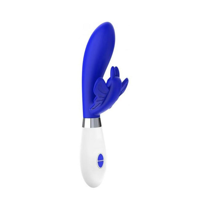 Luna Neon Alexios Ultra-soft Silicone Dual Stimulator Blue | cutebutkinky.com