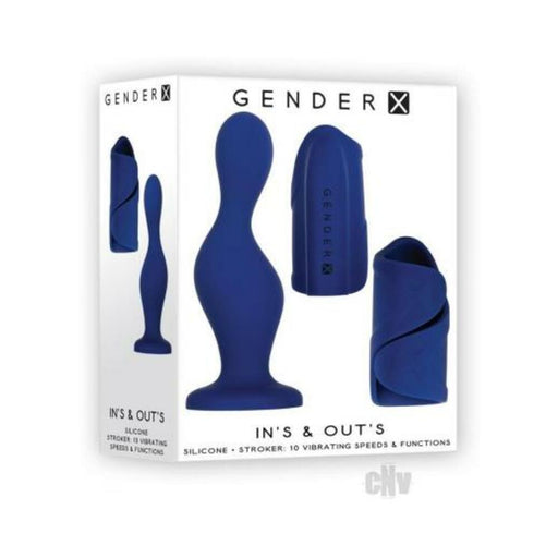 Gender X In's & Out's Dildo And Stroker Blue | cutebutkinky.com
