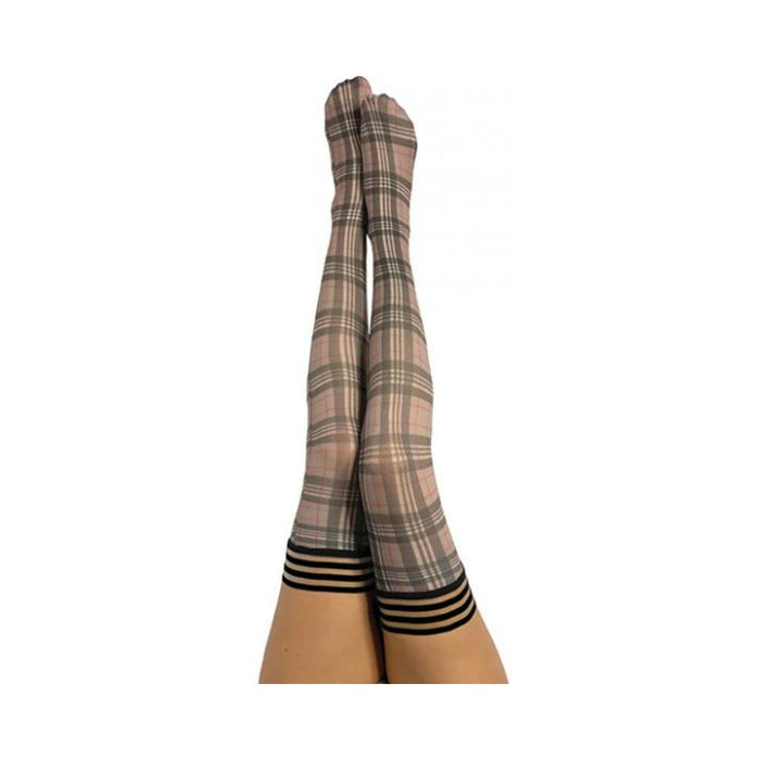 Kixies Lori Tan/grey Plaid - Size A | cutebutkinky.com