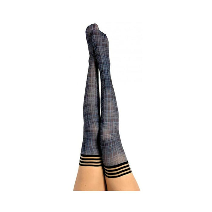 Kixies Debbie Navy Plaid - Size B | cutebutkinky.com