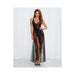 Dreamgirl Stretch Lace Teddy & Sheer Mesh Maxi Skirt With Adjustable Straps & G-string Blackmedium H | cutebutkinky.com