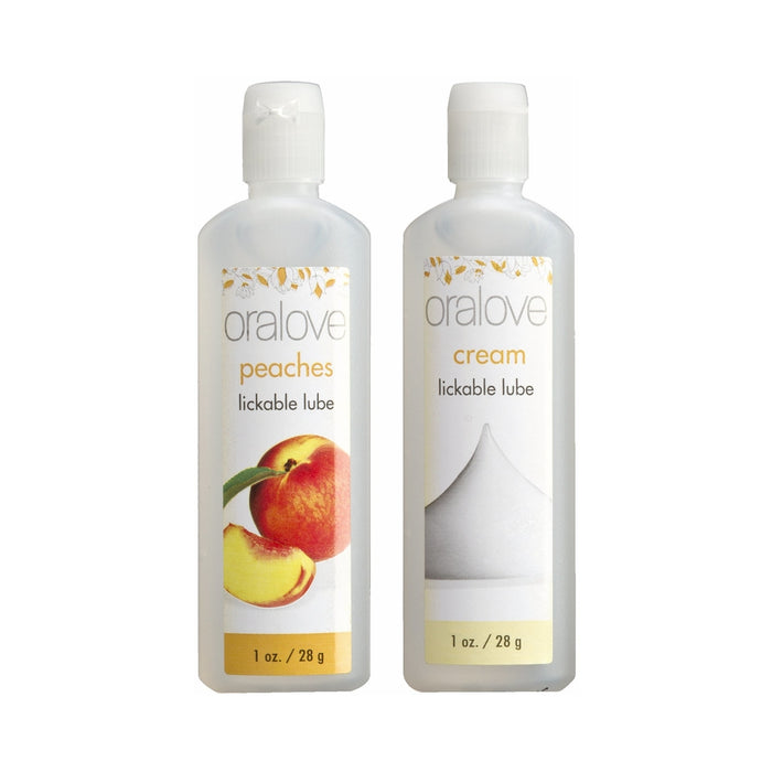 Oralove Delicious Duo Lickable Lubes Peaches and Cream | cutebutkinky.com