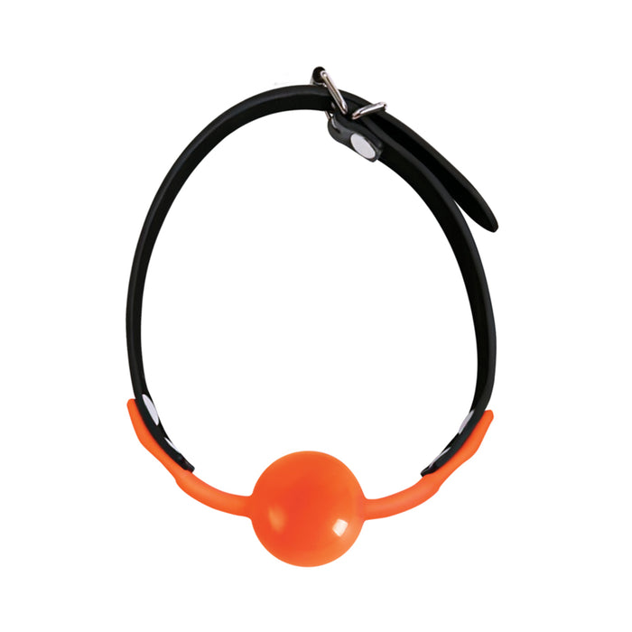 The 9's, Orange Is The New Black, Siligag Silicone Bag Gag, Orange With Black Faux Leather Straps | cutebutkinky.com