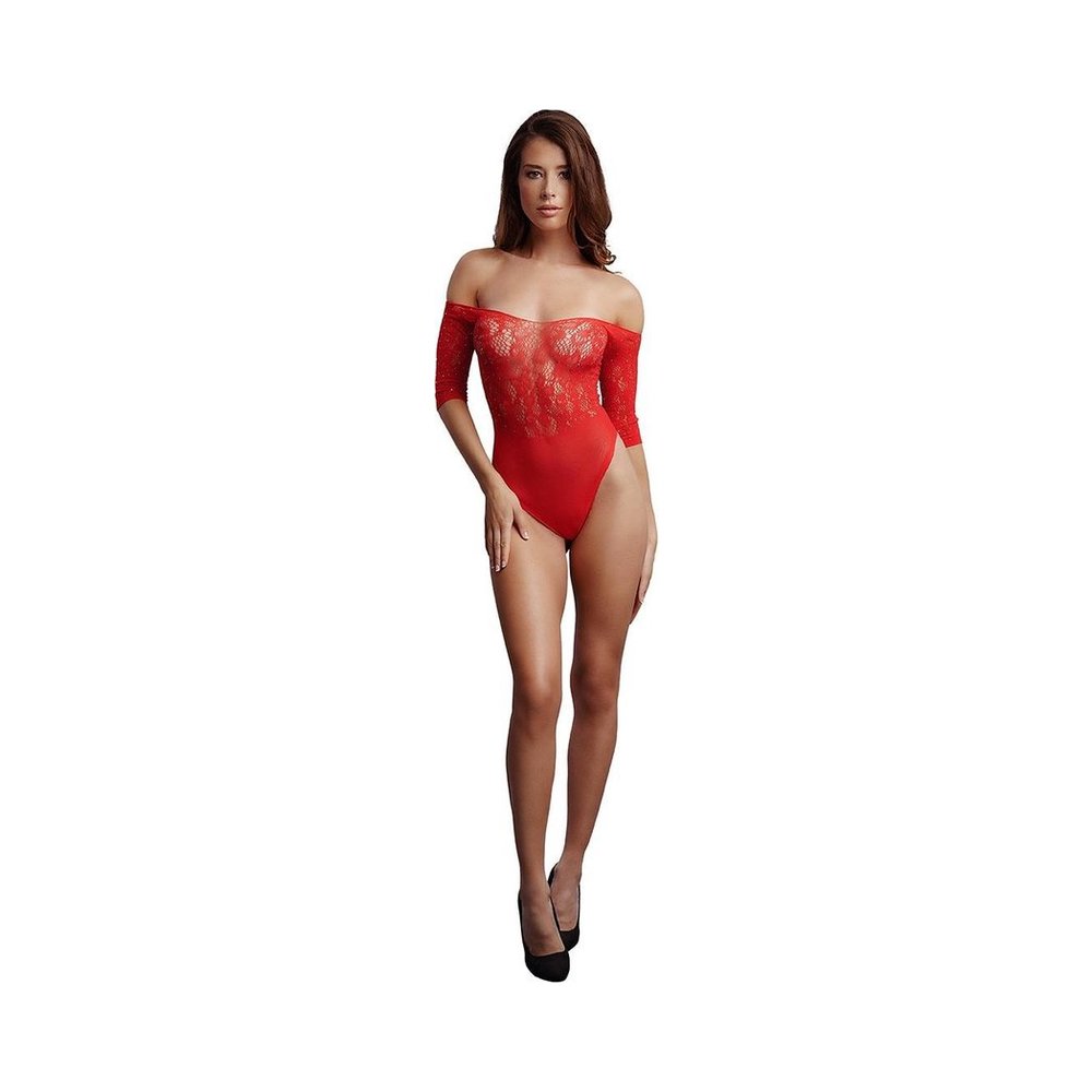 Shots Le Desir Crotchless Rhinestone Teddy Os Red | cutebutkinky.com