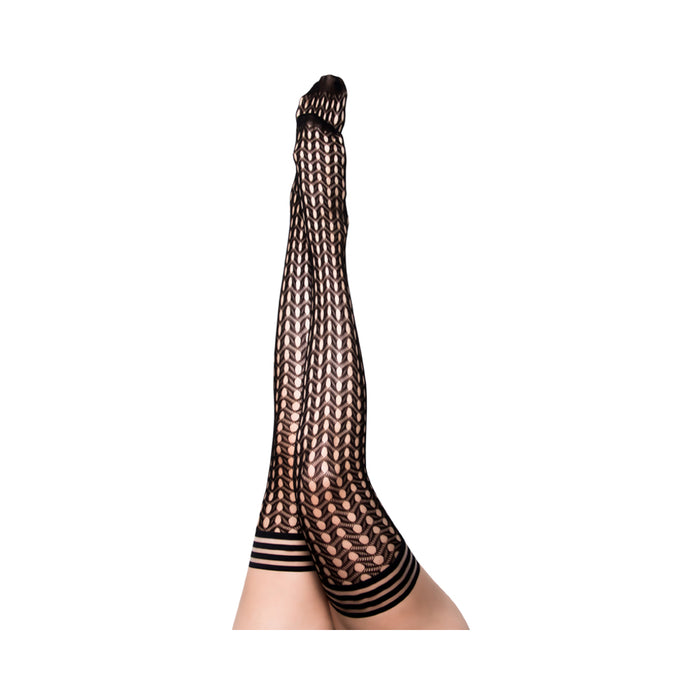 Kixies Mimi Black Fishnet Circles Size A | cutebutkinky.com