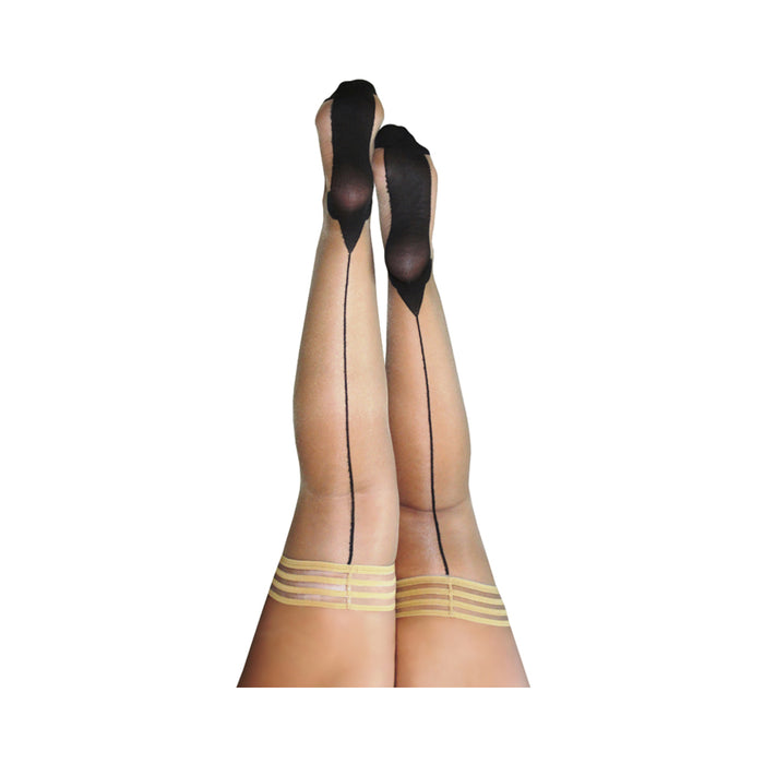 Kixies Ruby Nude Black Back Seam Size C | cutebutkinky.com